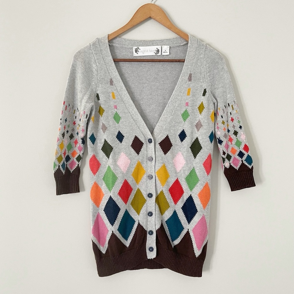 Ingrid Hass Anthropologie Cut Colors Cardigan XS